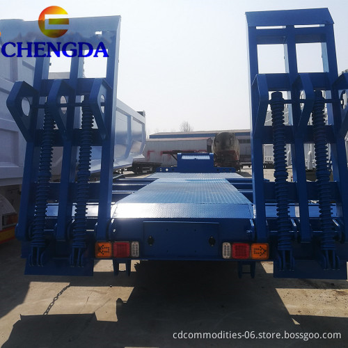 Heavy Equipment Transported 3 Axles 4 Axles 60Ton 80Ton Lowbed Semi Trailer For Africa